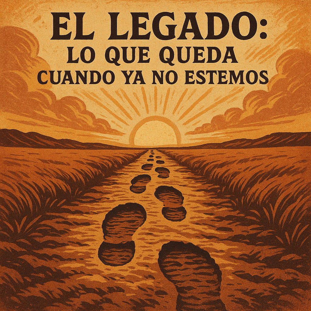 Imagen que representa el legado duradero de una vida con propósito, con huellas en un camino, un concepto clave en la superación.